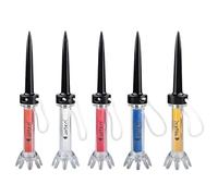 Machify 5 tee da golf a connessione rapida, 3,5" 90 mm, supporti per palline in plastica, albero flessibile, corda anti perdita, base a artiglio stabile, aiuto per l'allenamento del golf multicolore