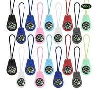 Machify 50 mini bussole colorate con cordini, perfette per escursioni, campeggio e avventure all'aperto, plastica e nylon, divertimento per tutte le età