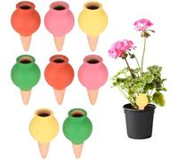 Machify 8 punte autoirriganti, globi di irrigazione delle piante in terracotta, punte automatiche per irrigazione a lento rilascio per piante in vaso da interni ed esterni, supporta l'umidità di 3-5