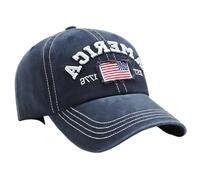 Machify Cappello da sole morbido, cappello con bandiera americana per uomo e donna, berretto da baseball invecchiato con toppa ricamata, cappello da papà sportivo alla moda da strada