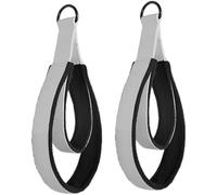 Machify Coppia di cinghie per Pilates Reformer a doppio anello, colore bianco e nero, morbide imbottite, in cotone e poliestere, per fitness, caviglia e polso, comode per yoga, pilates