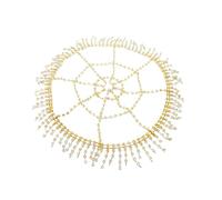 Machify Copricapo con cristalli, accessori per capelli ruggenti dorati anni '20, catena con strass, copricapo da sposa