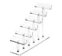 Machify Espositore per occhiali in acrilico, a 6 ripiani, trasparente, a gradini, per occhiali da sole, 32 x 7 cm, leggero, per negozi al dettaglio, casa, ufficio