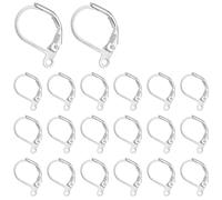 Machify Ganci per orecchini a monachella in argento Sterling 925, 20 pezzi, delicati sulla pelle, con anello, per gioielli fai da te