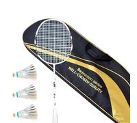 Machify Kit racchetta da badminton in fibra di carbonio ad alta tensione con 3 volani, nastro antiscivolo e custodia per allenamento e gioco
