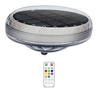 Machify Luci galleggianti solari per piscina con telecomando, luce LED RGB, guscio impermeabile, timer e funzione di memoria, controllo RF a 360°, spettacolo di luci multicolore per piscina, vasca da