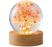 Machify Machify - Lampada notturna a forma di fiore inciso in 3D con margherita conservata, luce duratura per sempre, alimentata tramite USB, luce d'atmosfera a LED, decorazione per la casa, regalo