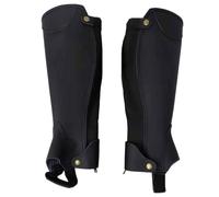 Machify Mezzi gambali per adulti con gamba da 40 cm per equitazione, nero XL, microfibra e pelle di mucca, attrezzatura equestre, unisex