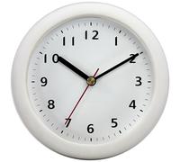 Machify Orologio da parete a ventosa, impermeabile, per bagno e cucina, movimento salto di secondo silenzioso, senza foratura, cornice rotonda bianca moderna in plastica, facile da installare, numeri