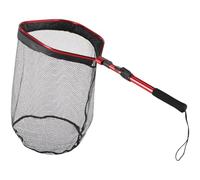 Machify Rete da pesca rossa con asta in alluminio, rivestita in gomma per pesca kayak, si estende fino a 104,9 cm, capacità 20 kg