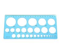 Machify Righello a forma di cerchio da 21,1 cm, modello di forma geometrica con foro rotondo multi-dimensione, in plastica blu trasparente, modello guida circolare per quilling