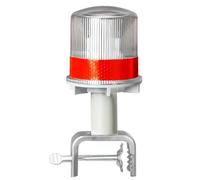 Machify Segnale flash a LED, controllo automatico della luce, banda riflettente rossa, per sicurezza stradale e navigazione marina, metallo e plastica, luce solare