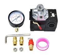 Machify Set di 9 pressostati per compressore d'aria, valvola di controllo della pressione del compressore d'aria, 135-175 Psi, controllo automatico on/off, con valvola di sicurezza e manometro