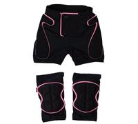 Machify Set di protezioni imbottite 3D, set di protezioni per sci e pattinaggio, da donna, per snowboard, protezione dei fianchi, pantaloncini imbottiti per sci, ginocchiere, 3 pezzi
