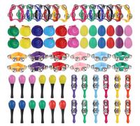 Machify Set di strumenti a percussione per bambini, 72 pezzi, per esercitazioni ritmiche, maracas, tamburelli, nacchere in plastica, attività precoci