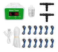 Machify Sistema di irrigazione a goccia automatico intelligente a 12 vasi, irrigazione automatica per piante da interno con USB, tubo di irrigazione da 1,8 m, 12 frecce a goccia