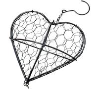 Machify Supporto per nidificazione per uccelli a forma di cuore con catena appesa, mangiatoia per uccelli all'aperto in ferro di lunga durata, habitat decorativo da giardino per uccelli selvatici, 18