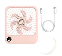 Machify Ventilatore portatile ricaricabile, USB C ultra sottile, ventilatore da scrivania silenzioso con display digitale, batteria da 2000 mAh, durata fino a 10 ore, rosa