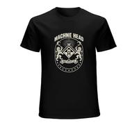 Machine Head Crest Short Sleeves Men's Cotton Shirt Black XXL