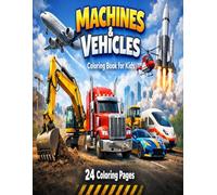 Machines and Vehicles - Coloring Book for Kids: 24 Pages