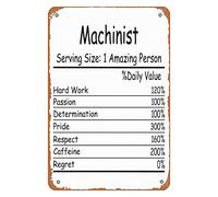 Machinist Amazing Person Daily Value Metal Signs Vintage Bar Garden Man Caverna Bagno Casa Cucina Regalo 30,5 x 40,6 cm