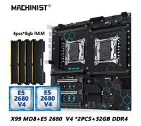 MACHINIST X99 MD8 Kit scheda madre doppia CPU Set opzionale lntel Xeon E5 2680 V4 LGA2011-3 DDR4 32 GB di RAM C612 Chip Server Computer
