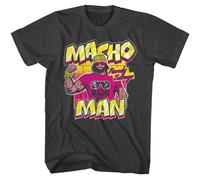 Macho Man - Randy Savage - American Classici - Solido Gray Adulto Manica Corta