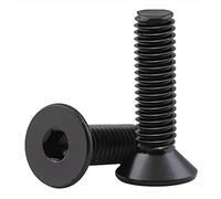 MACHSWON 10 PCS Bulloni a testa esagonale M8* 80mm 304 Acciaio inossidabile DIN7991 Bulloni per rubinetto esagonale svasato Pieno Testa piatta Presa Filettatura Viti Esagonali Nero