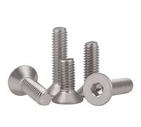 MACHSWON 50 PCS Bulloni a testa esagonale M3*9mm 304 in acciaio inossidabile DIN7991 Bulloni per rubinetto esagonale svasati Pieno Testa piatta Socket Filettatura Viti esagonali