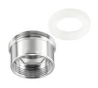 MACHSWON Adattatore per rubinetto con filettatura M22 x 1,0 maschio a M18 x 1,0 femmina, raccordo aeratore cromato per filtro dell'acqua del tubo da giardino, argento