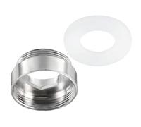 MACHSWON Adattatore per rubinetto con filettatura M22 x 1,0 maschio a M24 x 1,0 femmina, raccordo aeratore cromato per filtro dell'acqua del tubo da giardino, argento