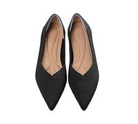 MACHSWON Ballerine da donna eleganti a punta, in maglia, senza lacci, pieghevoli, stile casual, Nero , 38 EU