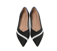 MACHSWON Ballerine da donna eleganti a punta, in maglia, senza lacci, pieghevoli, stile casual, Nero e bianco, 38.5 EU