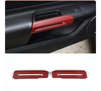 MACHSWON Copertura per maniglia interna della portiera e accessori decorativi per Ford Mustang 2015-2022, grana in fibra di carbonio rossa