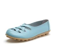 MACHSWON Donna Scava Fuori Comodi Mocassini In Pelle Casual Punta Rotonda Mocassini Selvaggio Guida Appartamenti Morbidi Camminata Scarpe Da Bar, blu cielo, 40.5 EU