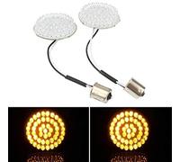 MACHSWON Lampeggianti LED per moto, 2 pezzi anteriori e posteriori luci lampeggianti inserti con lente di fumo 2 pezzi per Harley