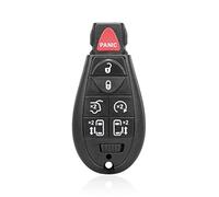 MACHSWON Portachiavi di ricambio per auto con ingresso senza chiave per Dodge Grand Caravan per Chrysler Town e Country 7 pulsanti con chiave per porta, nero, M3N5WY783X 433Mhz