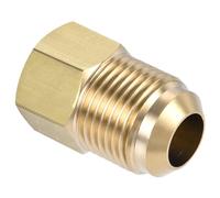 MACHSWON Raccordo per tubo in ottone, 1/2 SAE svasato maschio 1/4 SAE filettatura femmina, adattatore per tubo flessibile per condizionatore d'aria refrigerazione, 2 pezzi