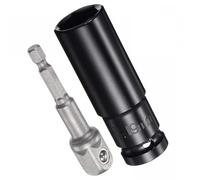 MACHSWON Set di accessori per bussole da 1/2", profondità 19 mm, 6 punti, lunghezza 7,6 cm e adattatore esagonale da 1/4"