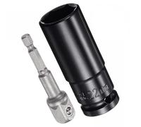 MACHSWON Set di accessori per bussole da 1/2", profondità 22 mm, 6 punti, lunghezza 7,6 cm e adattatore esagonale da 1/4"