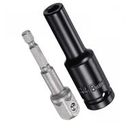 MACHSWON Set di accessori per bussole da 1/2", profondità 8 mm, 6 punti, lunghezza 7,6 cm e adattatore esagonale da 1/4"