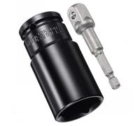 MACHSWON Set di accessori per chiavi a bussola da 1/2", profondità 30 mm, 6 punti, lunghezza 7,6 cm e adattatore esagonale da 1/4"