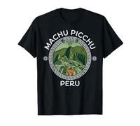 Machu Picchu Perù Emblema con Llama Condor e Inca Terrazze Maglietta