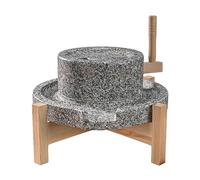 Macina a mano con struttura in legno, per bacche di grano e soia, pietra blu naturale, facile da pulire per uso domestico
