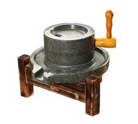 Macina a pietra manuale per grani e noci con supporto in legno, design facile da pulire