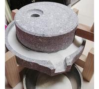 Macina a pietra manuale, Piccolo mulino in pietra di canapa con telaio in legno, mulino manuale for cereali secchi/umidi, grana della polvere regolabile, robusto e resistente all'usura(20cm/7.9in)