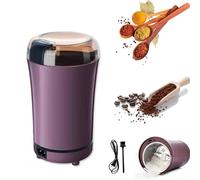 Macina caffè 150W, mini macina spezie con coperchio trasparente, funzionamento con una mano, schiacciapillole per uso domestico, per uso domestico purple
