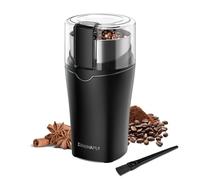 Macina caffe' elettrico, Macina semi lino e chia per cucina 300W, camera rimovibile in acciaio inox, fino a 12 tazze, facile per fagioli di caffè, spezie, erbe aromatiche, semi di lino (grigio)