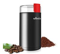 Macina Caffè, Wancle Macina Caffe elettrico, Macinatore di spezie silenzioso, mulino da caffè one touch, utilizzato per fagioli, spezie, ecc., con spazzola pulita (Nero+Rosso)