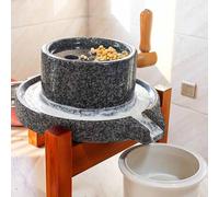 Macina in granito per grano e spezie, supporto in legno antiscivolo, utensile da cucina resistente per macinare caffè e semi di sesamo, nucleo in acciaio 304 resistente